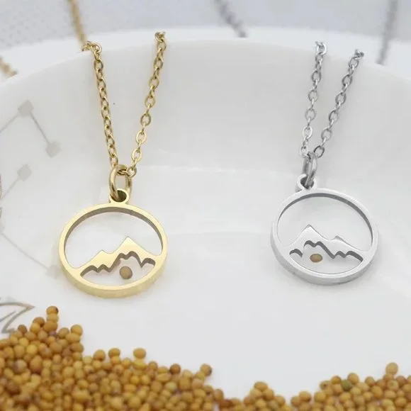 18k Gold Move Mountains Mustard Seed Necklace - Picture 3 of 13